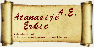 Atanasije Erkić vizit kartica